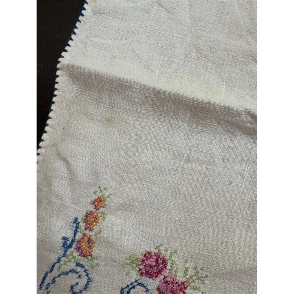 4 Flower Cross Stitch napkins